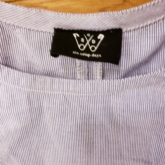 Anthropologie Six Crisp Days Cotton Lace Back Crop - Picture 5 of 5